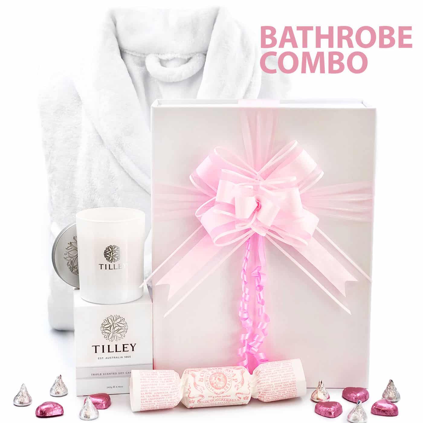 Sheraton Bath Robe Gift with Candle Pink Australia Wide Delivery