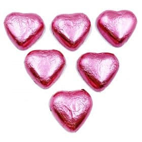 6 x Chocolate Hearts Pink