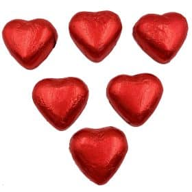 6 x Chocolate Hearts Red