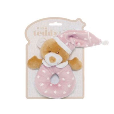 Starbright Teddy Bear Ring Rattle - Pink